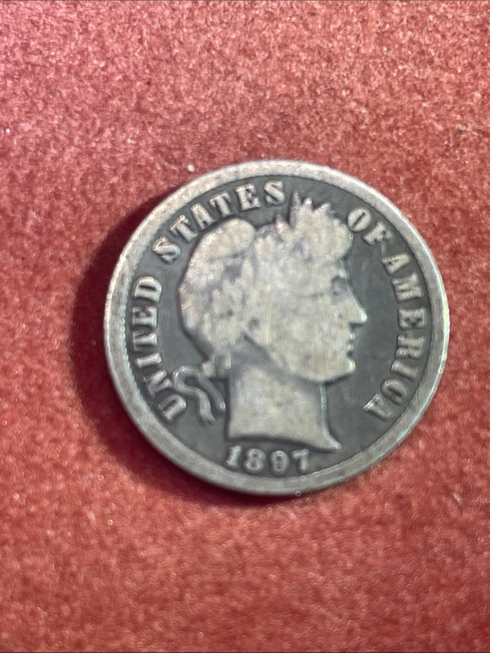 Vintage 1897 Charles E Barber Dime 90% Silver